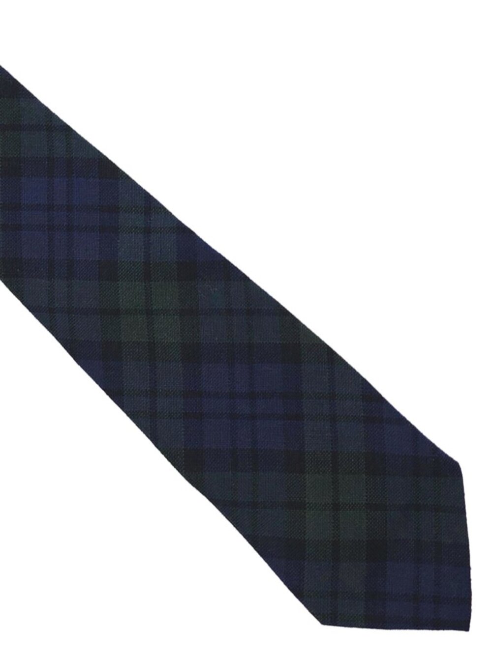 Vtg MCM Vogue Creation Black Watch Tartan Plaid Black Blue Green Necktie 3 x 52